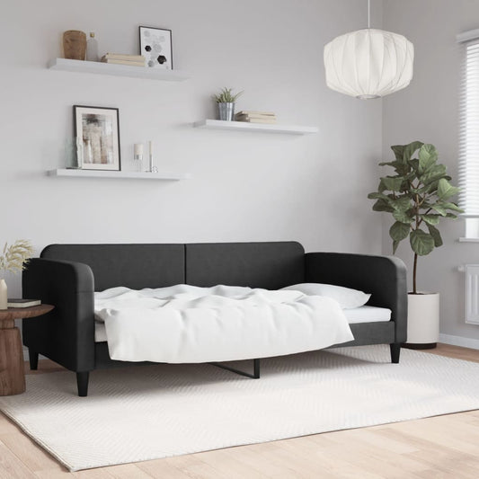 Slaapbank 100x200 cm stof zwart is nu te koop bij PeponiXL, paradijselijk wonen!
