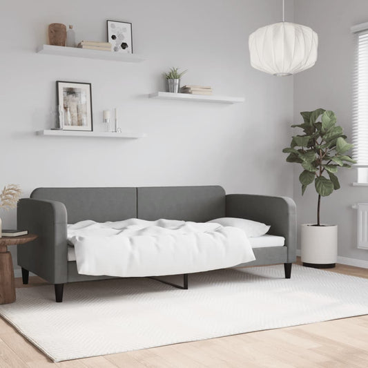 Slaapbank 90x190 cm stof donkergrijs is nu te koop bij PeponiXL, paradijselijk wonen!