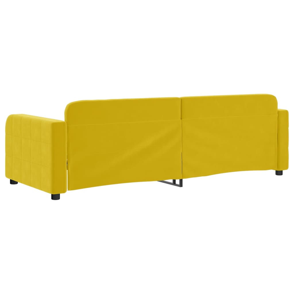 Slaapbank 80x200 cm fluweel geel is nu te koop bij PeponiXL, paradijselijk wonen!