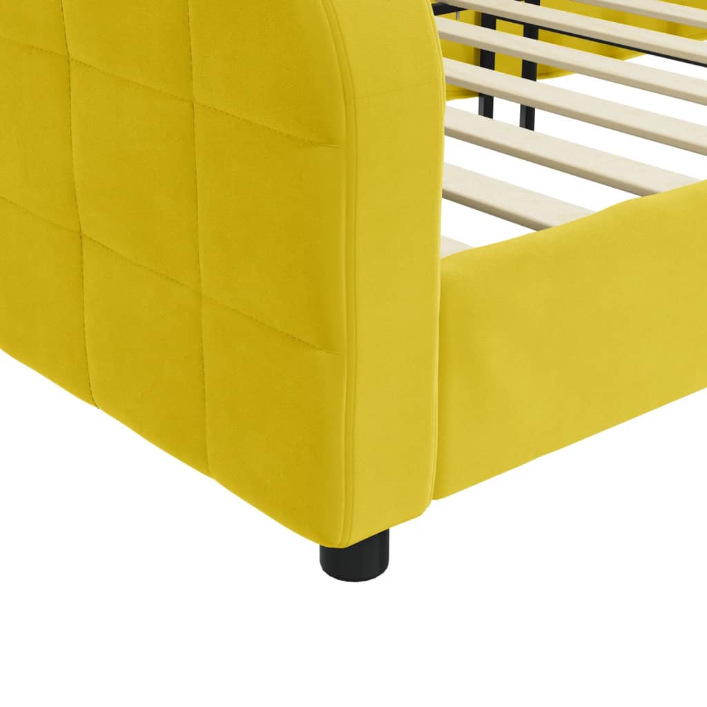 Slaapbank 80x200 cm fluweel geel is nu te koop bij PeponiXL, paradijselijk wonen!