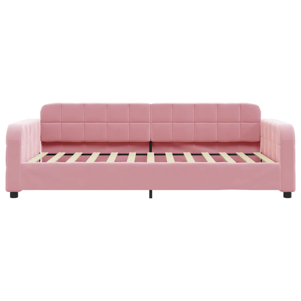 Slaapbank 90x200 cm fluweel roze is nu te koop bij PeponiXL, paradijselijk wonen!