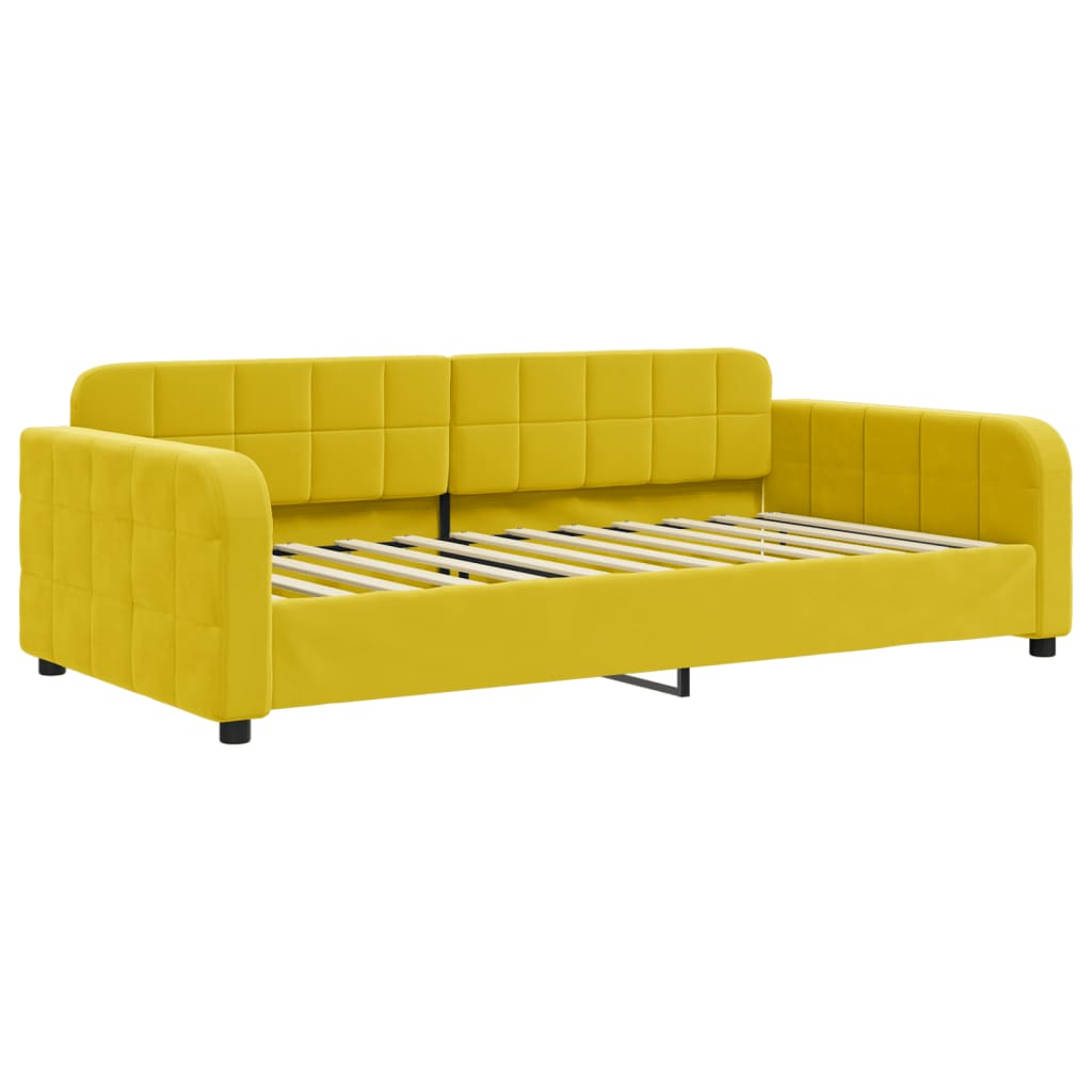 Slaapbank 90x200 cm fluweel geel is nu te koop bij PeponiXL, paradijselijk wonen!