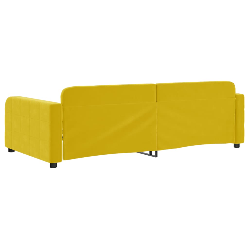 Slaapbank 100x200 cm fluweel geel is nu te koop bij PeponiXL, paradijselijk wonen!