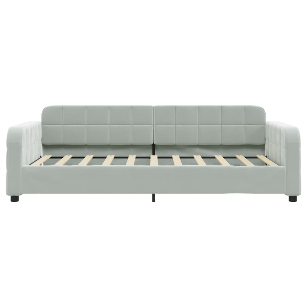 Slaapbank 90x190 cm fluweel lichtgrijs is nu te koop bij PeponiXL, paradijselijk wonen!