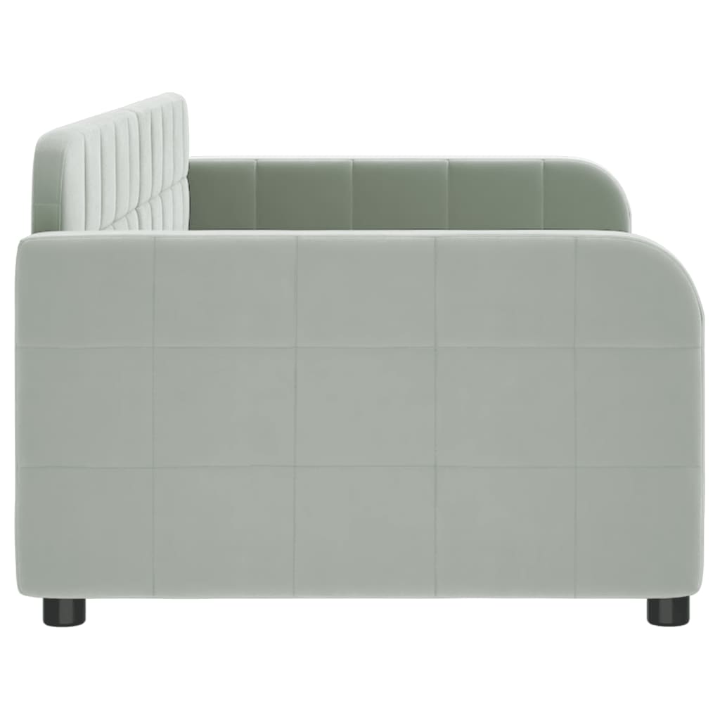 Slaapbank 90x190 cm fluweel lichtgrijs is nu te koop bij PeponiXL, paradijselijk wonen!