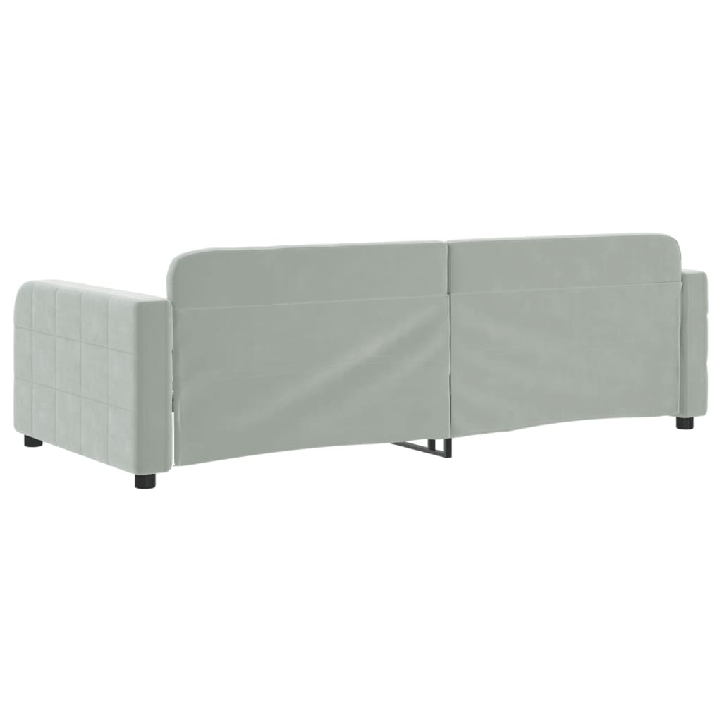 Slaapbank 90x190 cm fluweel lichtgrijs is nu te koop bij PeponiXL, paradijselijk wonen!