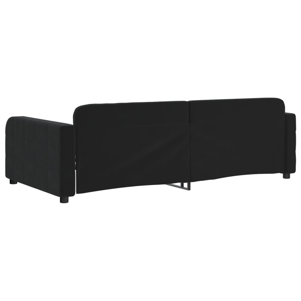 Slaapbank 90x190 cm fluweel zwart is nu te koop bij PeponiXL, paradijselijk wonen!