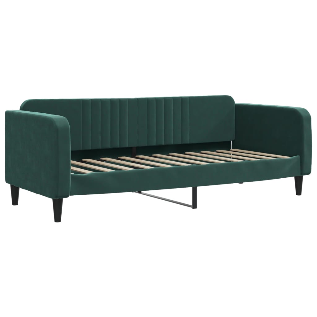 Slaapbank 80x200 cm fluweel donkergroen is nu te koop bij PeponiXL, paradijselijk wonen!