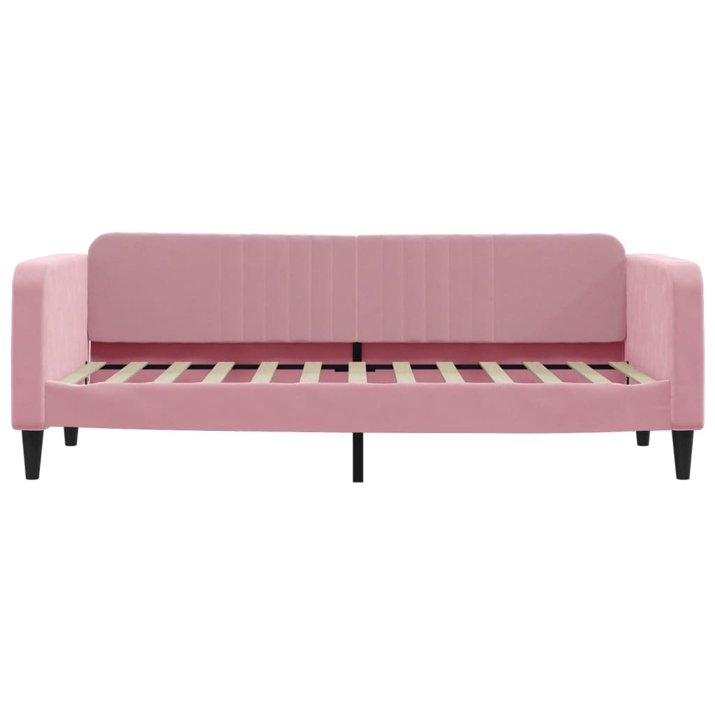 Slaapbank 80x200 cm fluweel roze is nu te koop bij PeponiXL, paradijselijk wonen!