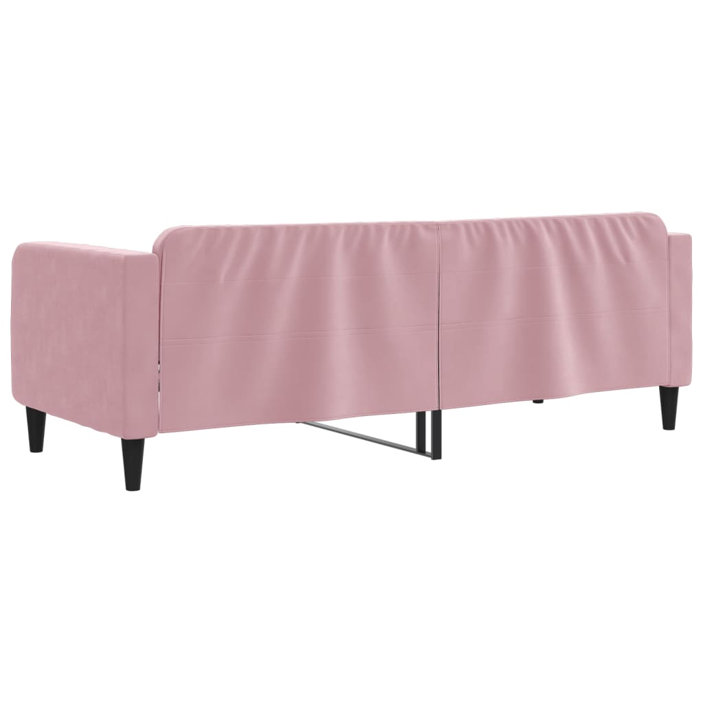 Slaapbank 80x200 cm fluweel roze is nu te koop bij PeponiXL, paradijselijk wonen!