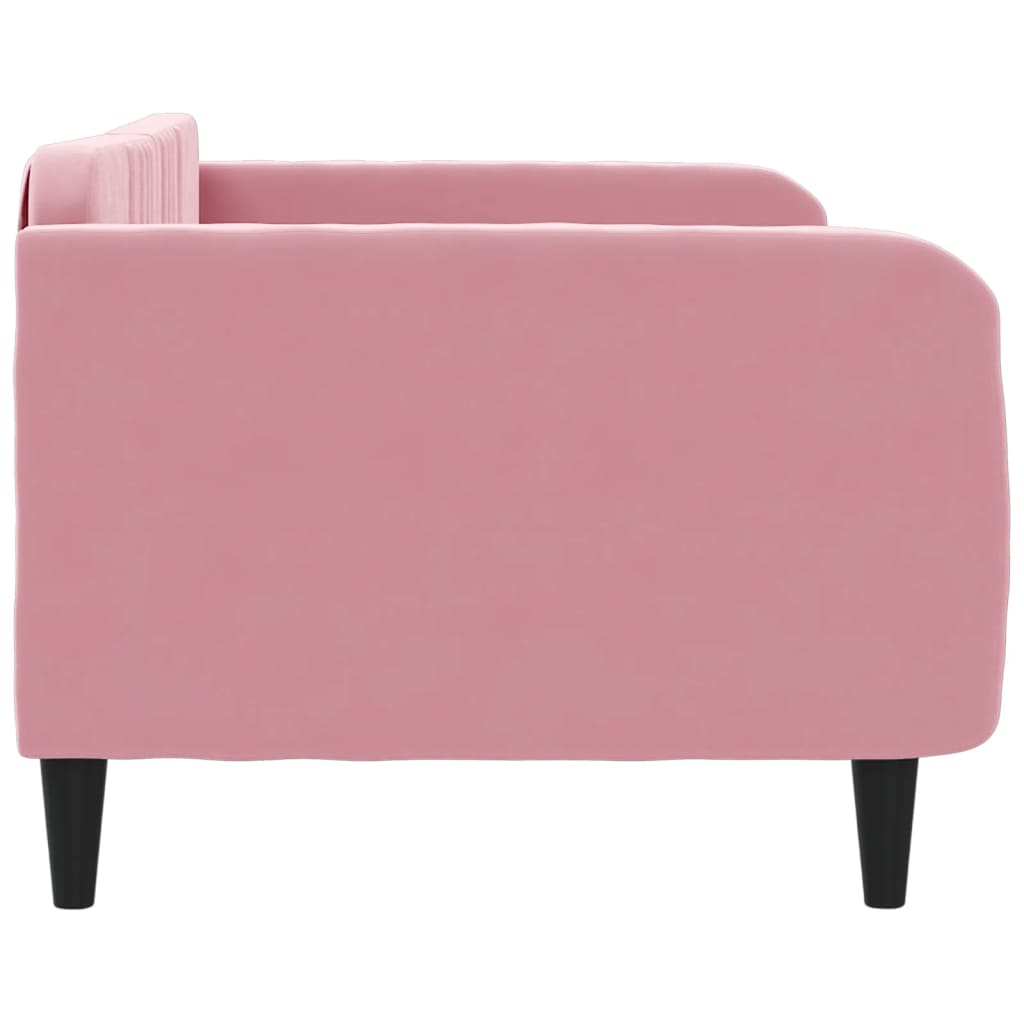 Slaapbank 90x200 cm fluweel roze is nu te koop bij PeponiXL, paradijselijk wonen!