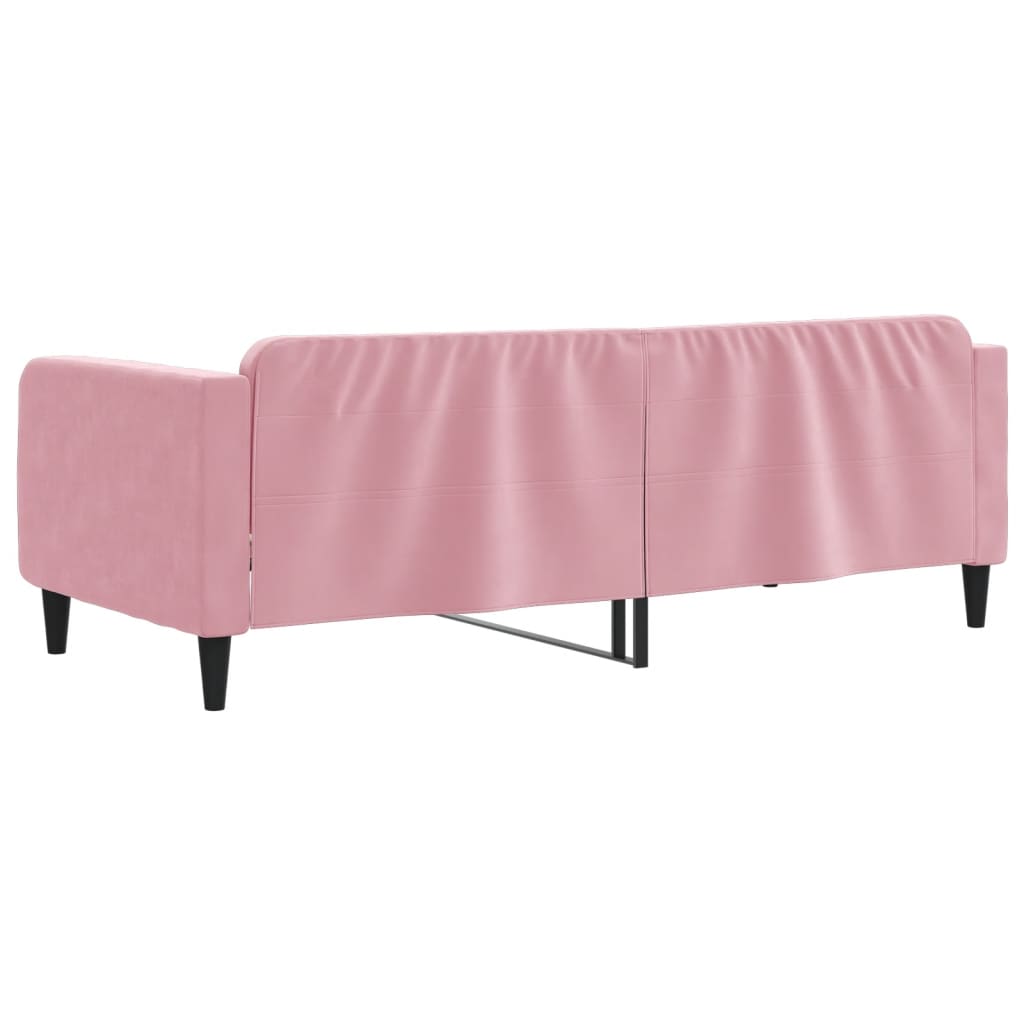 Slaapbank 90x200 cm fluweel roze is nu te koop bij PeponiXL, paradijselijk wonen!