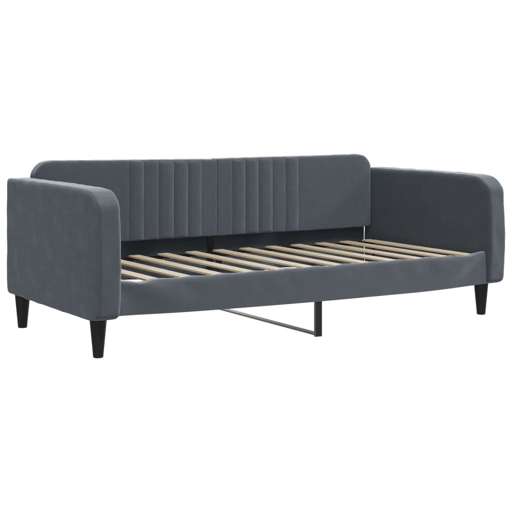 Slaapbank 100x200 cm fluweel donkergrijs is nu te koop bij PeponiXL, paradijselijk wonen!