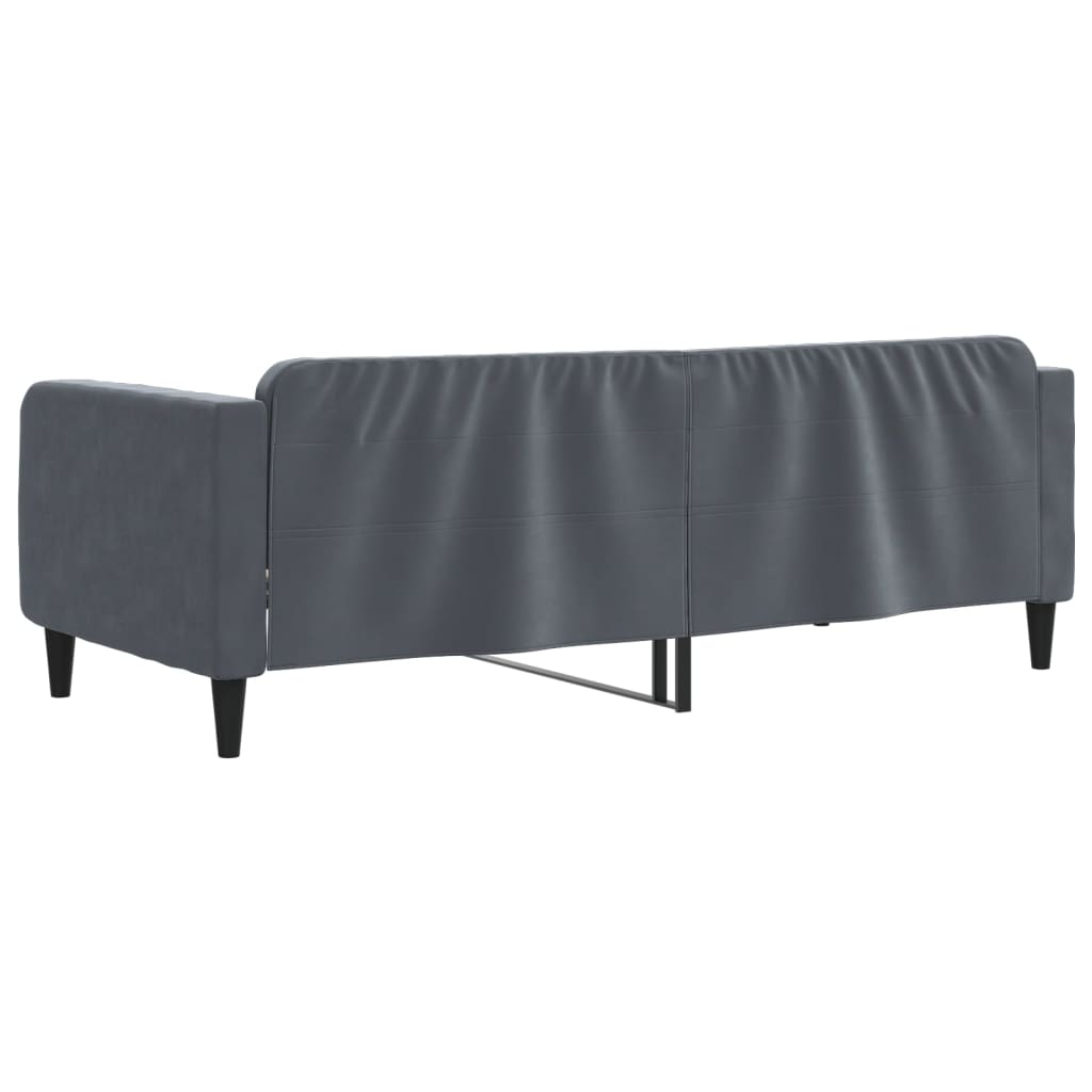 Slaapbank 100x200 cm fluweel donkergrijs is nu te koop bij PeponiXL, paradijselijk wonen!