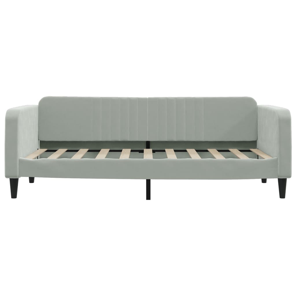 Slaapbank 90x190 cm fluweel lichtgrijs is nu te koop bij PeponiXL, paradijselijk wonen!
