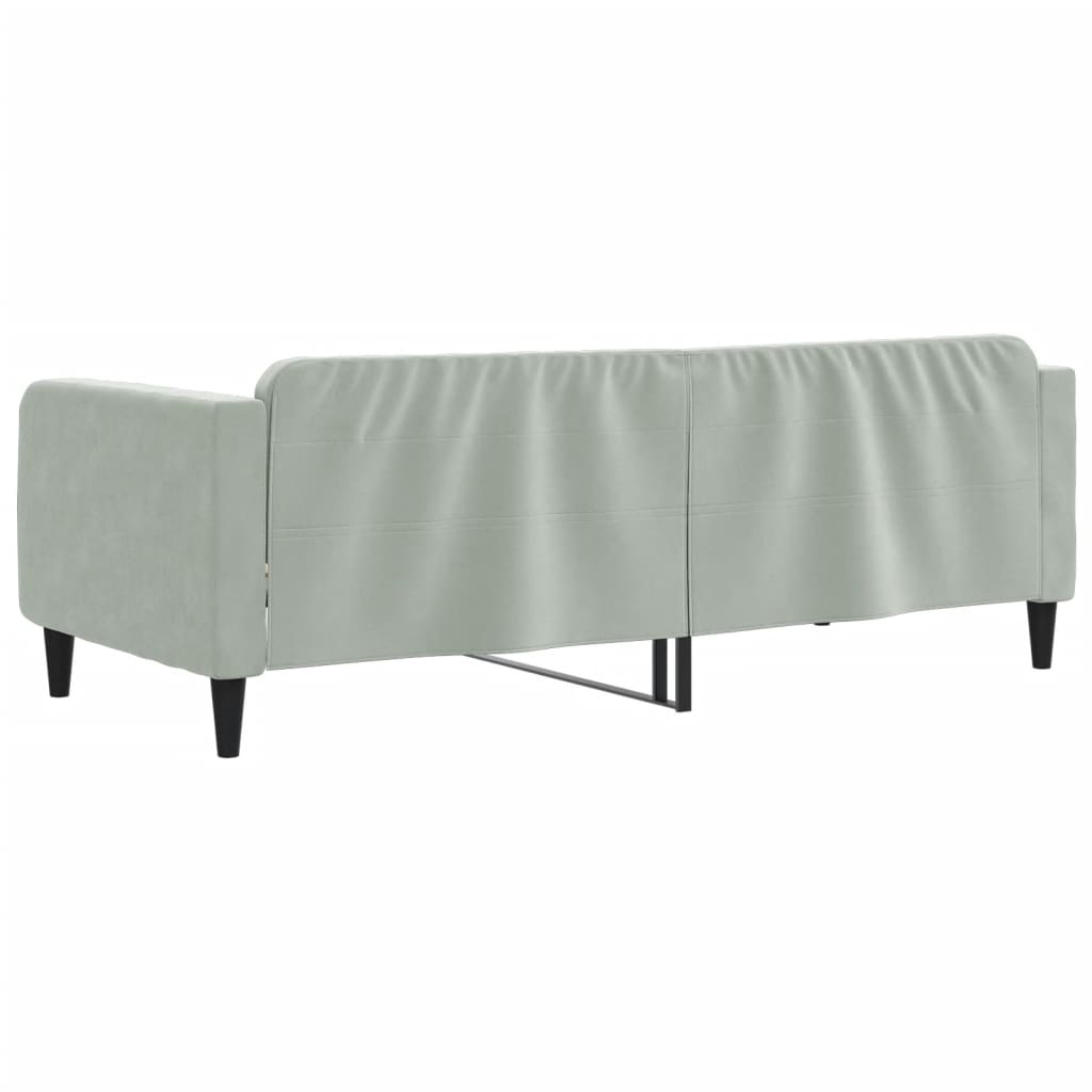 Slaapbank 90x190 cm fluweel lichtgrijs is nu te koop bij PeponiXL, paradijselijk wonen!