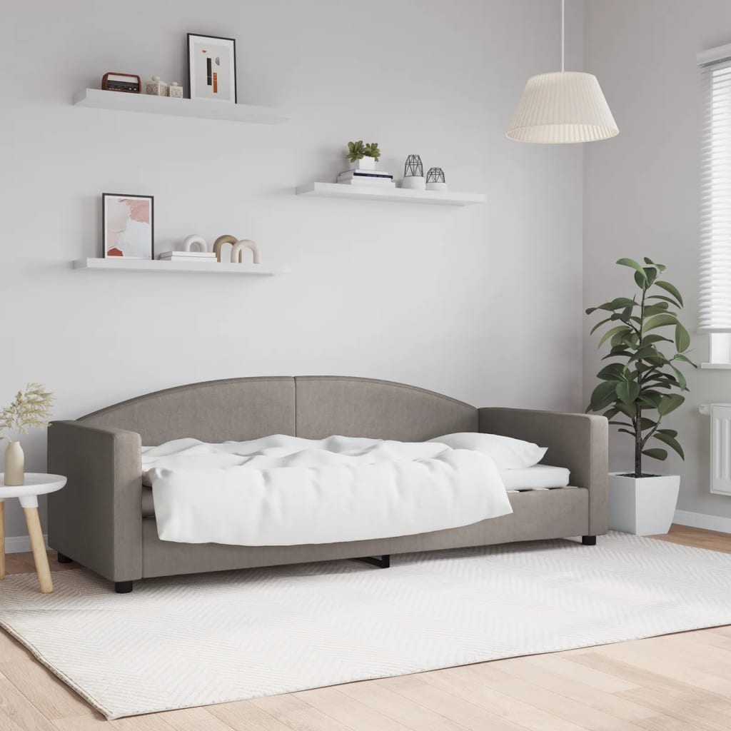 Slaapbank 80x200 cm stof taupe is nu te koop bij PeponiXL, paradijselijk wonen!