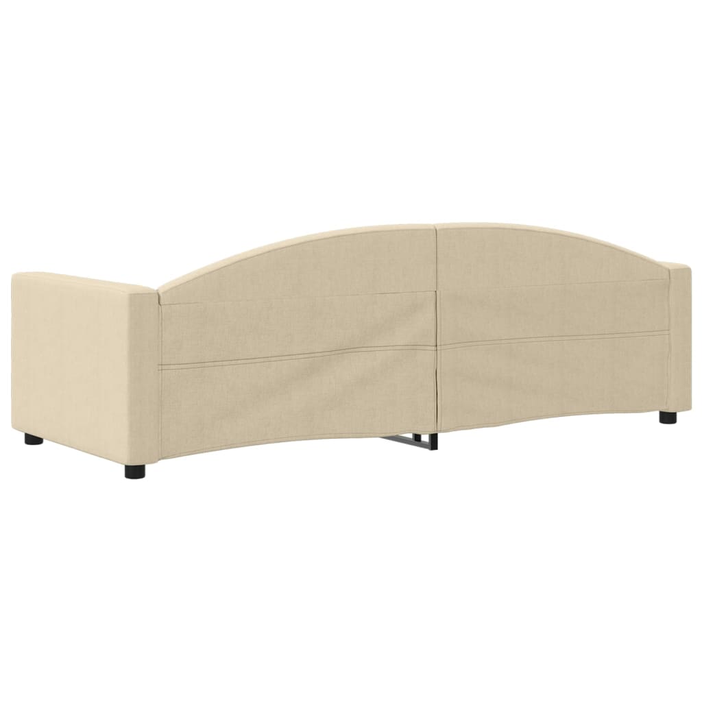 Slaapbank 80x200 cm stof crèmekleurig is nu te koop bij PeponiXL, paradijselijk wonen!