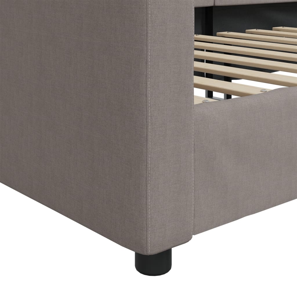 Slaapbank 90x200 cm stof taupe is nu te koop bij PeponiXL, paradijselijk wonen!