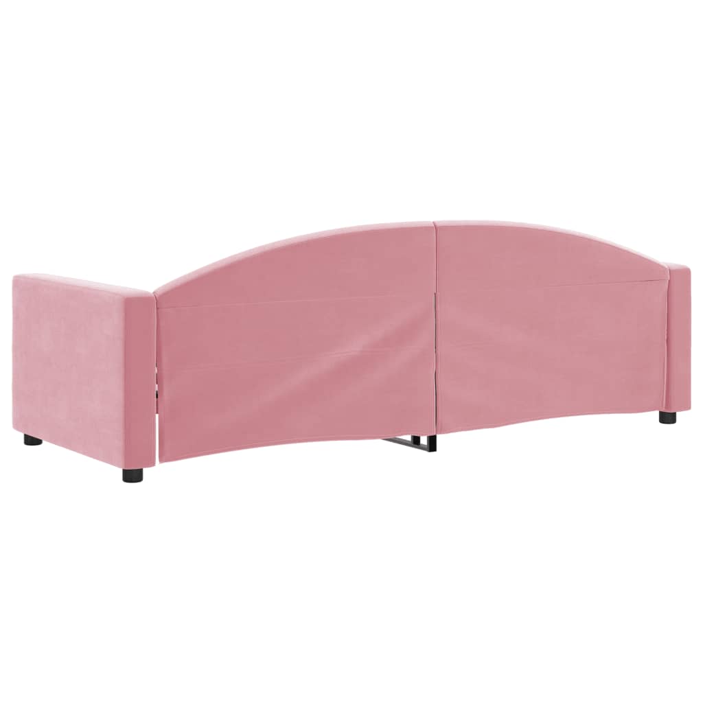 Slaapbank 80x200 cm fluweel roze is nu te koop bij PeponiXL, paradijselijk wonen!