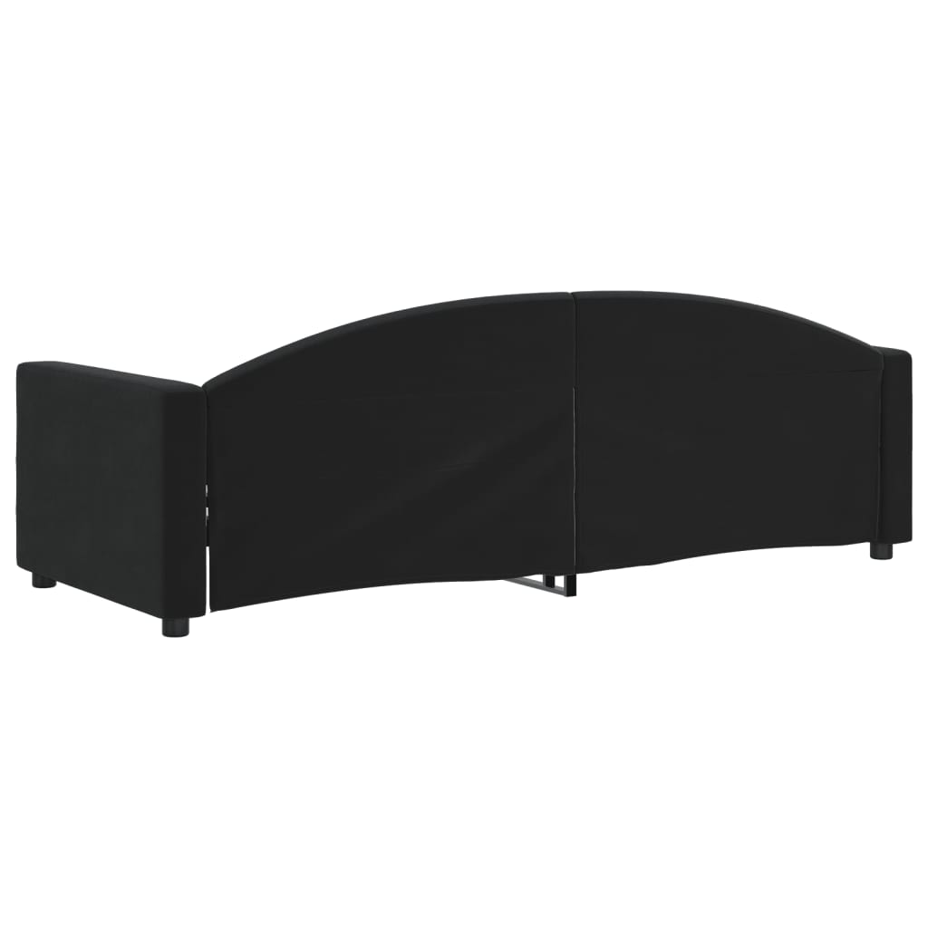 Slaapbank 80x200 cm fluweel zwart is nu te koop bij PeponiXL, paradijselijk wonen!
