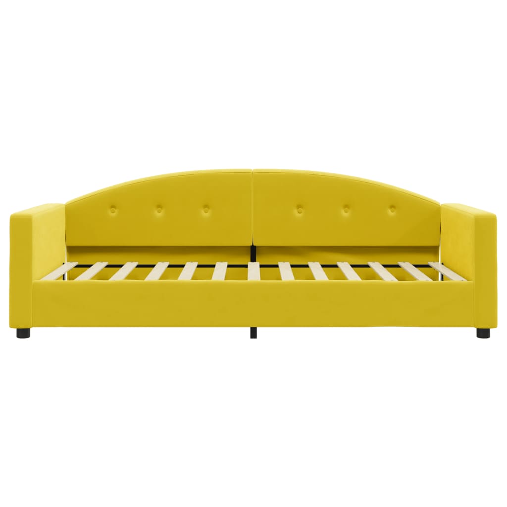 Slaapbank 90x200 cm fluweel geel is nu te koop bij PeponiXL, paradijselijk wonen!