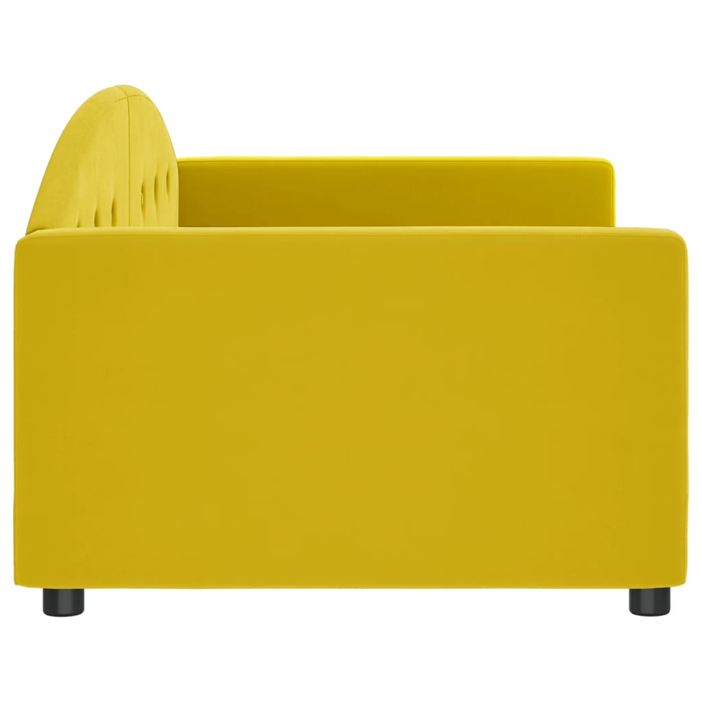 Slaapbank 90x200 cm fluweel geel is nu te koop bij PeponiXL, paradijselijk wonen!