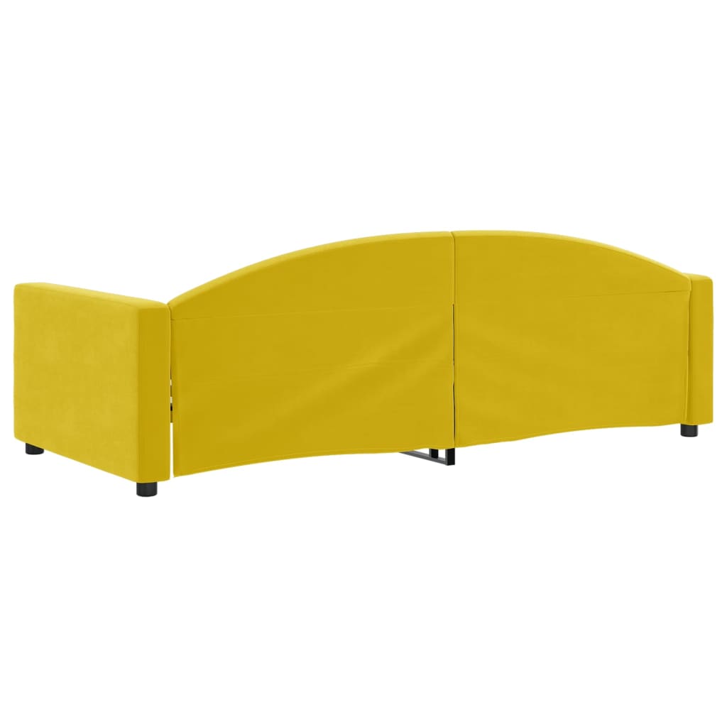 Slaapbank 90x200 cm fluweel geel is nu te koop bij PeponiXL, paradijselijk wonen!