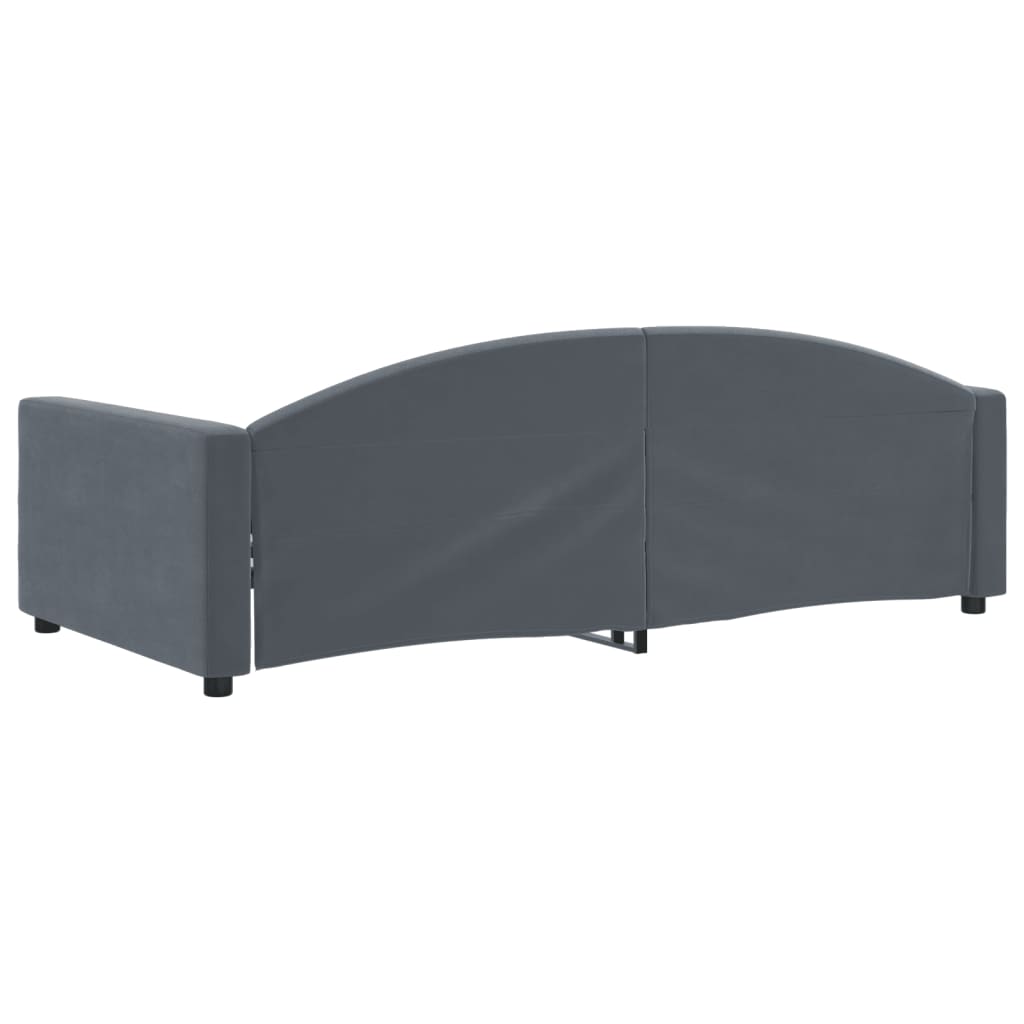 Slaapbank 100x200 cm fluweel donkergrijs is nu te koop bij PeponiXL, paradijselijk wonen!