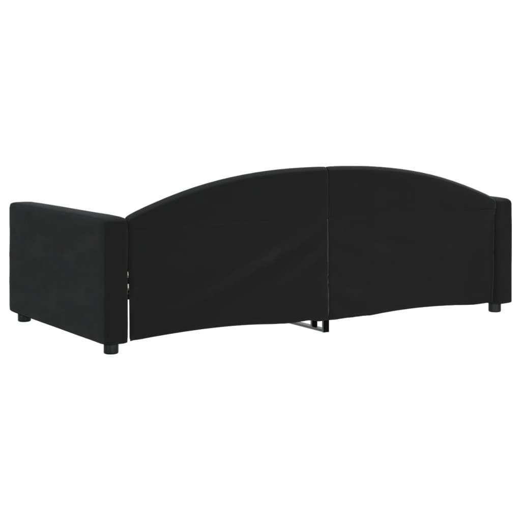 Slaapbank 100x200 cm fluweel zwart is nu te koop bij PeponiXL, paradijselijk wonen!