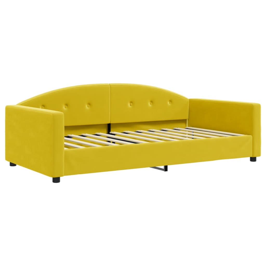 Slaapbank 100x200 cm fluweel geel is nu te koop bij PeponiXL, paradijselijk wonen!