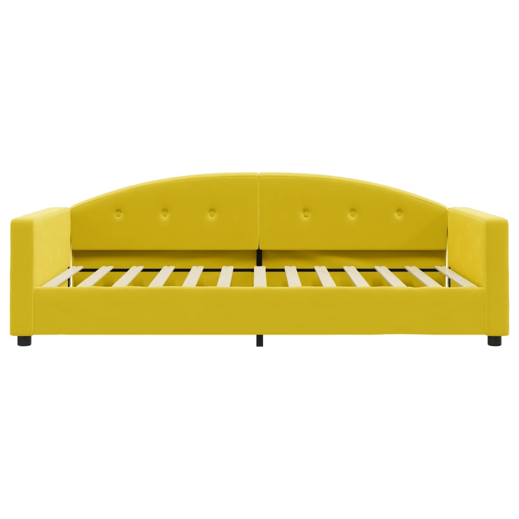 Slaapbank 100x200 cm fluweel geel is nu te koop bij PeponiXL, paradijselijk wonen!