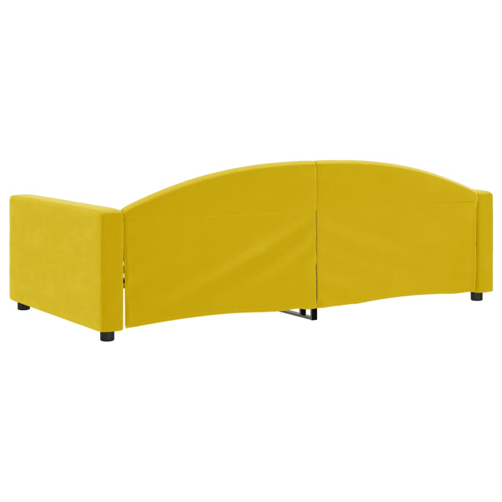 Slaapbank 100x200 cm fluweel geel is nu te koop bij PeponiXL, paradijselijk wonen!