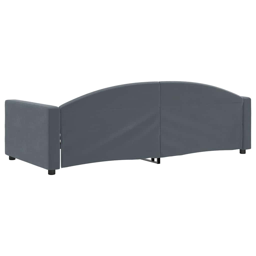 Slaapbank 90x190 cm fluweel donkergrijs is nu te koop bij PeponiXL, paradijselijk wonen!