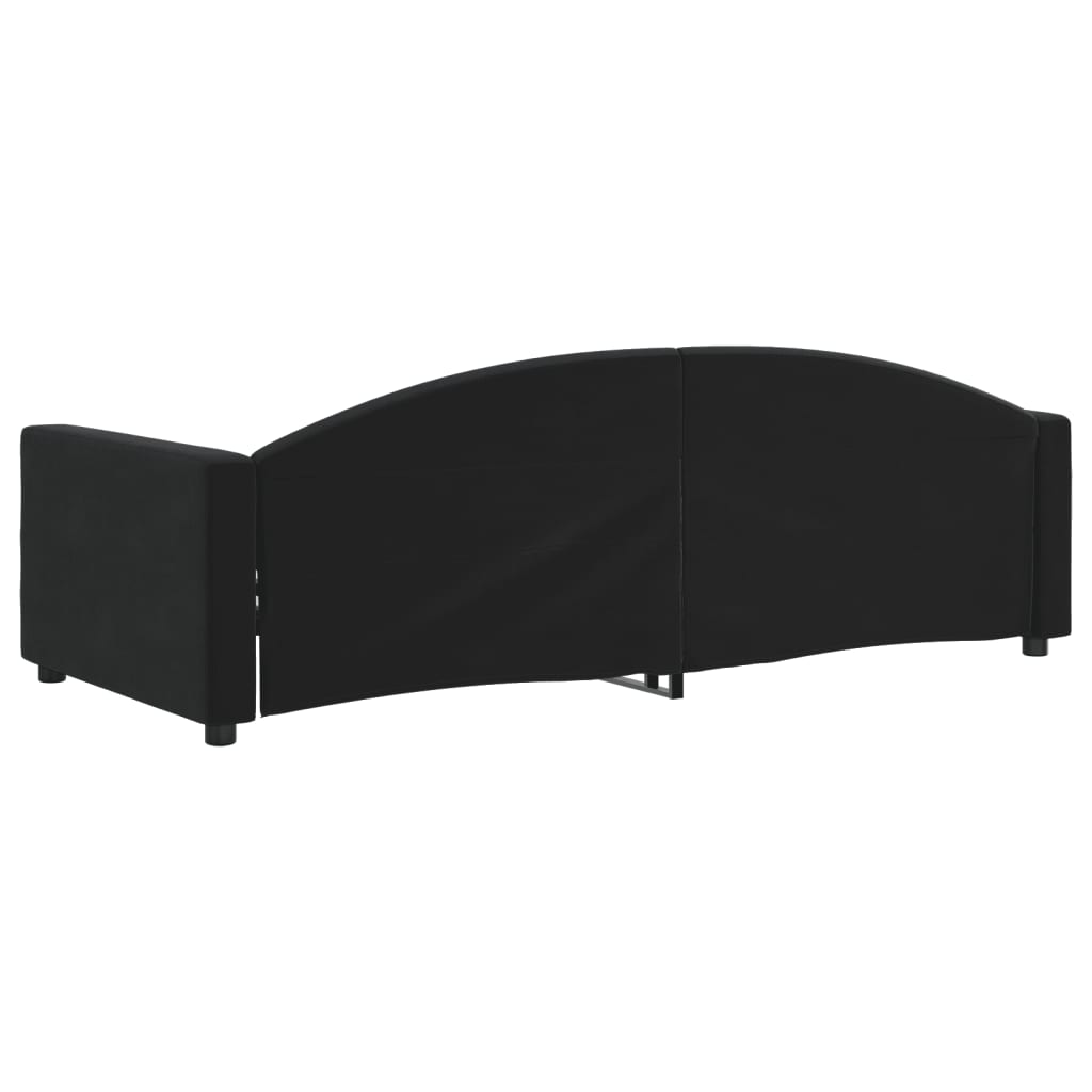 Slaapbank 90x190 cm fluweel zwart is nu te koop bij PeponiXL, paradijselijk wonen!