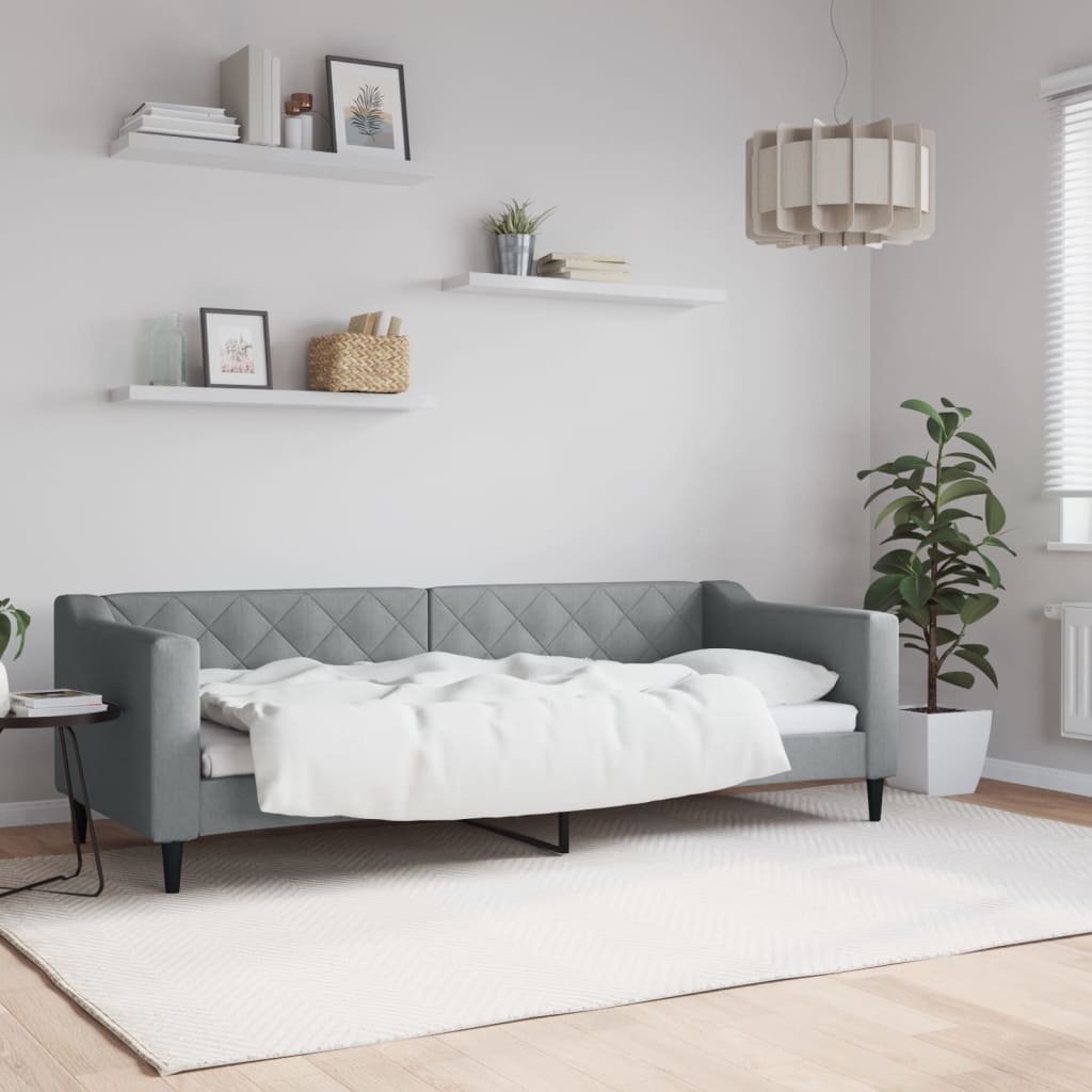 Slaapbank 80x200 cm stof lichtgrijs is nu te koop bij PeponiXL, paradijselijk wonen!