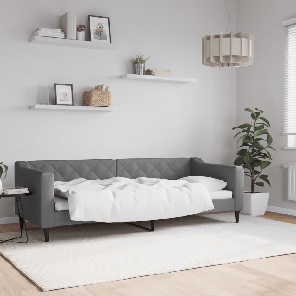 Slaapbank 80x200 cm stof donkergrijs is nu te koop bij PeponiXL, paradijselijk wonen!