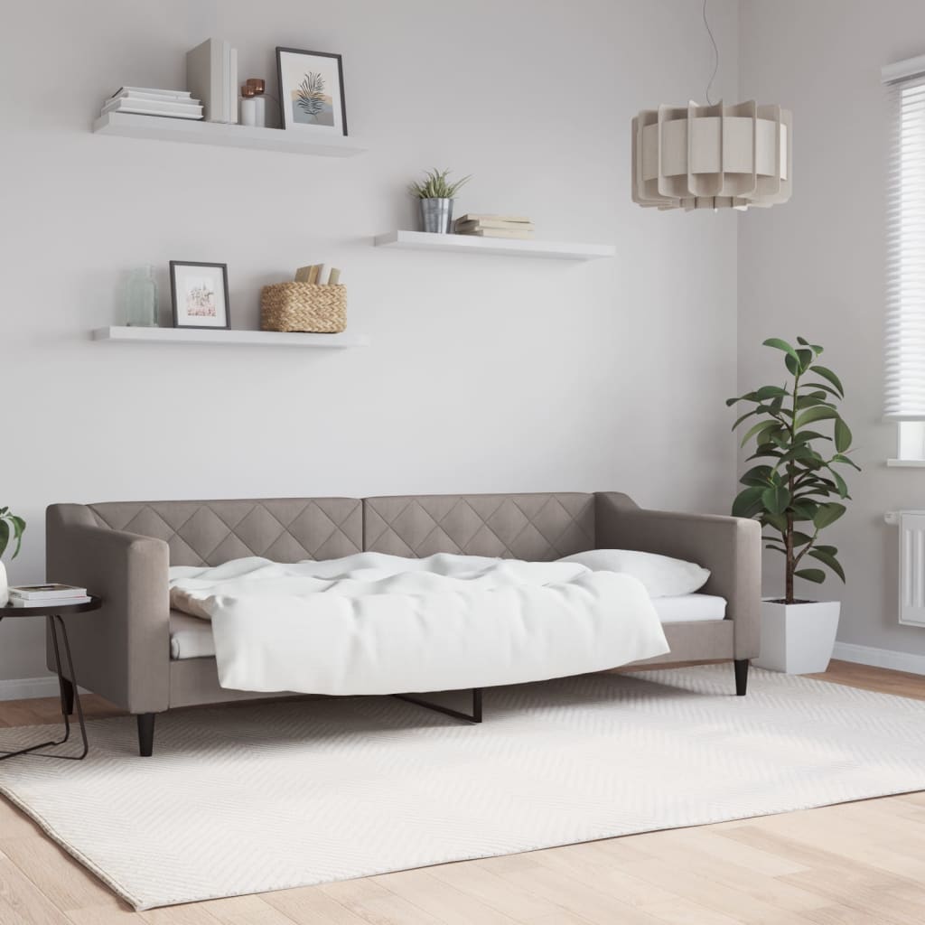 Slaapbank 80x200 cm stof taupe is nu te koop bij PeponiXL, paradijselijk wonen!