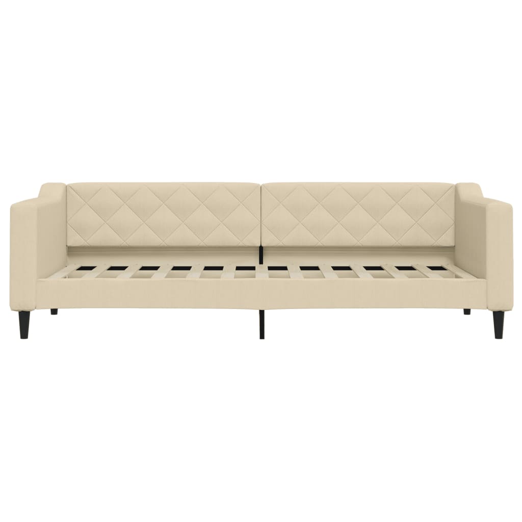 Slaapbank 80x200 cm stof crèmekleurig is nu te koop bij PeponiXL, paradijselijk wonen!