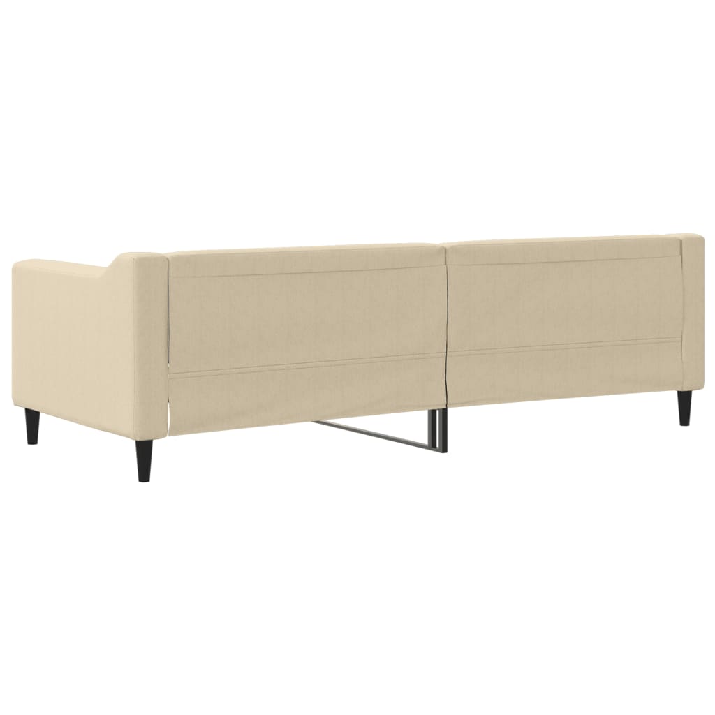 Slaapbank 80x200 cm stof crèmekleurig is nu te koop bij PeponiXL, paradijselijk wonen!