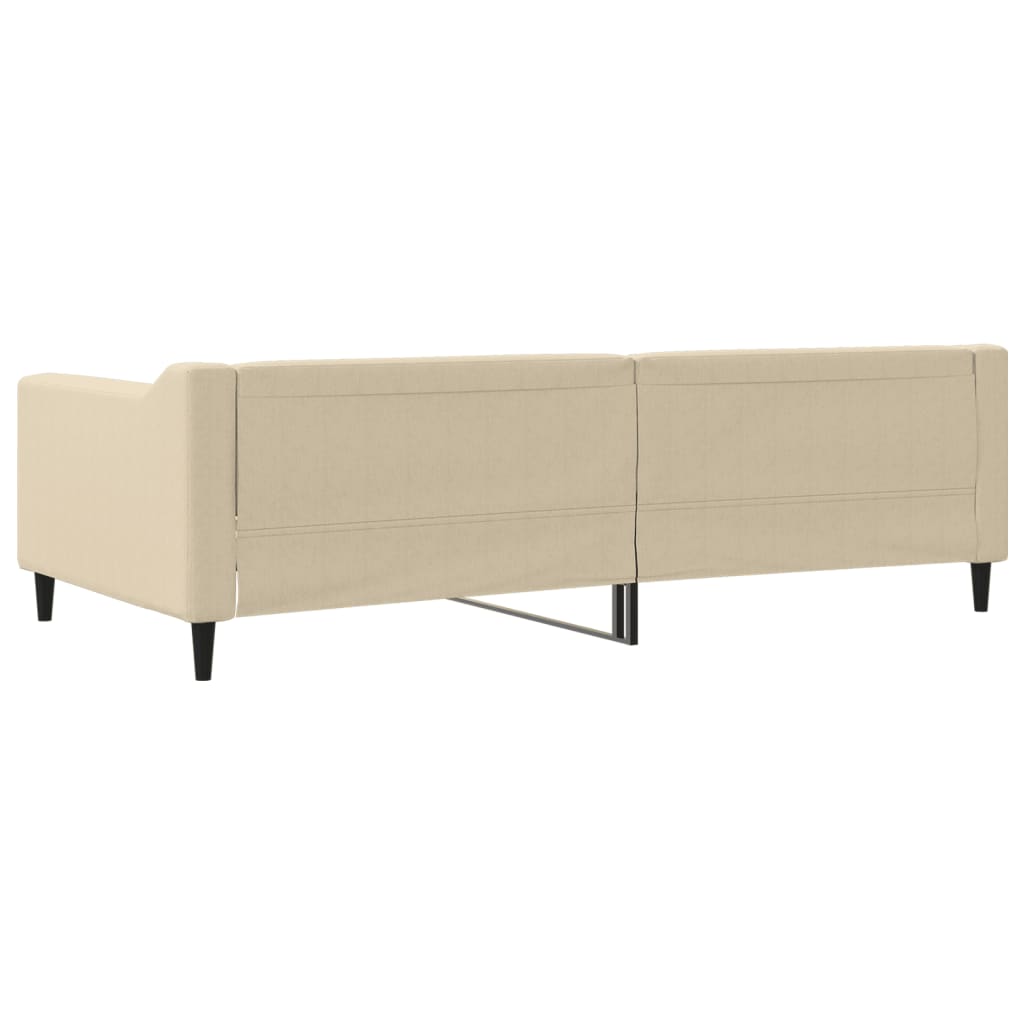 Slaapbank 100x200 cm stof crèmekleurig is nu te koop bij PeponiXL, paradijselijk wonen!