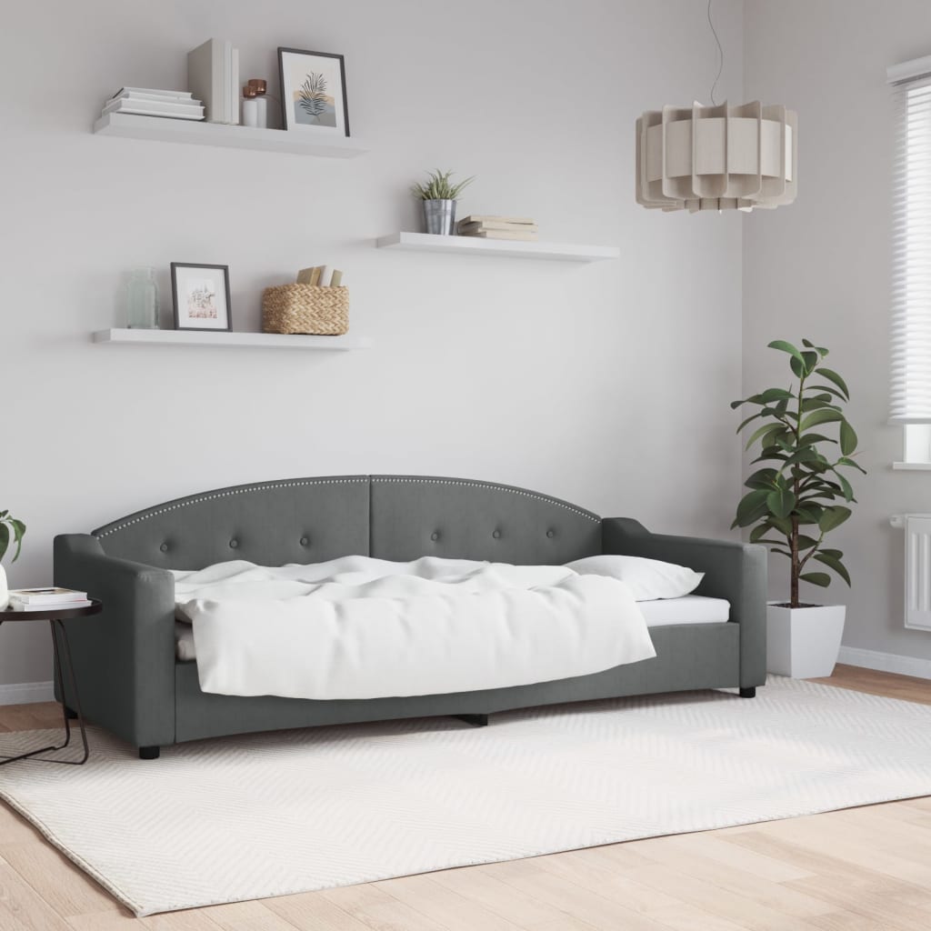 Slaapbank 80x200 cm stof donkergrijs is nu te koop bij PeponiXL, paradijselijk wonen!