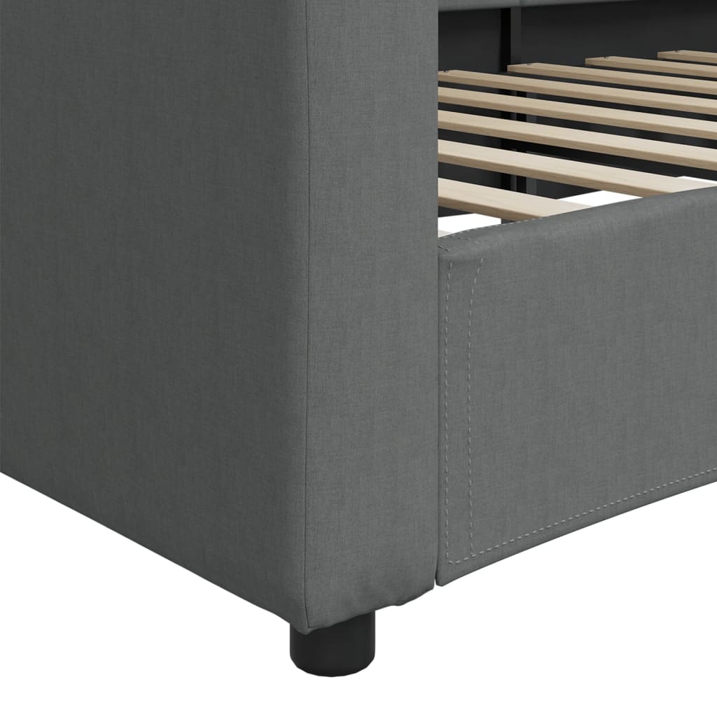 Slaapbank 90x200 cm stof donkergrijs is nu te koop bij PeponiXL, paradijselijk wonen!
