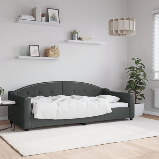 Slaapbank 90x200 cm stof donkergrijs is nu te koop bij PeponiXL, paradijselijk wonen!