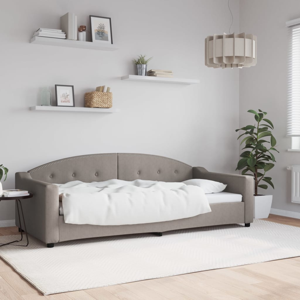 Slaapbank 90x200 cm stof taupe is nu te koop bij PeponiXL, paradijselijk wonen!