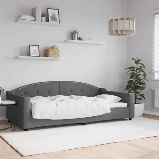 Slaapbank 100x200 cm stof donkergrijs is nu te koop bij PeponiXL, paradijselijk wonen!