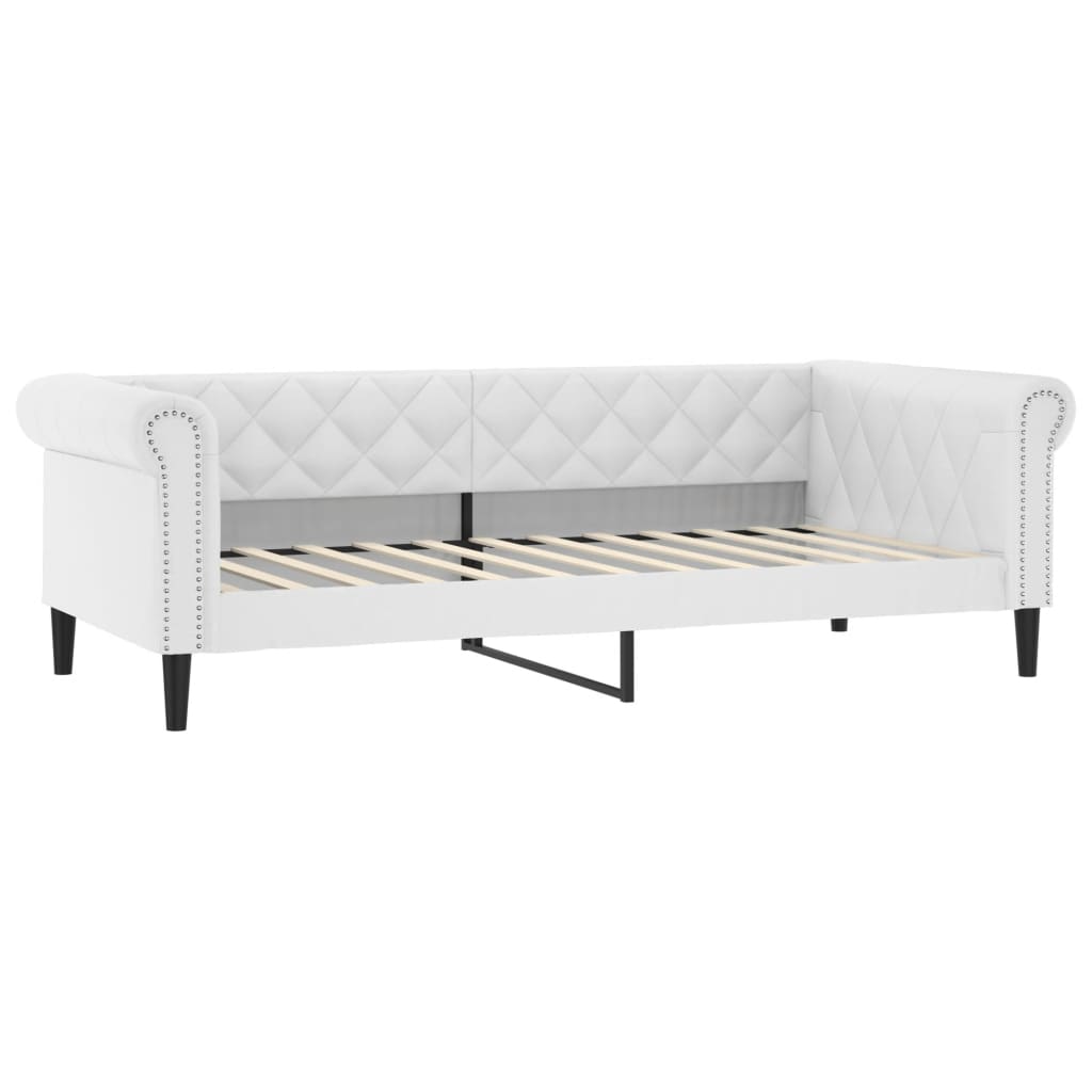 Slaapbank 100x200 cm kunstleer wit is nu te koop bij PeponiXL, paradijselijk wonen!
