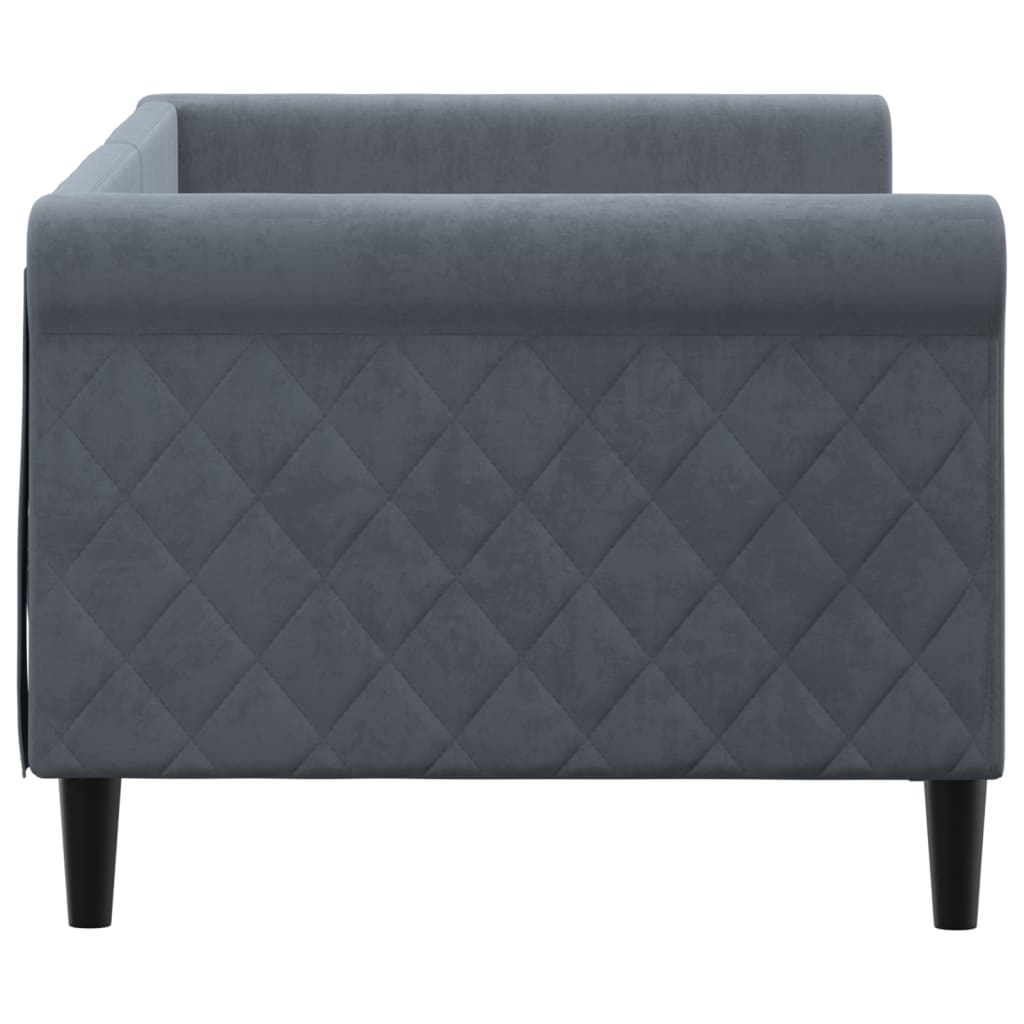 Slaapbank 80x200 cm fluweel donkergrijs is nu te koop bij PeponiXL, paradijselijk wonen!