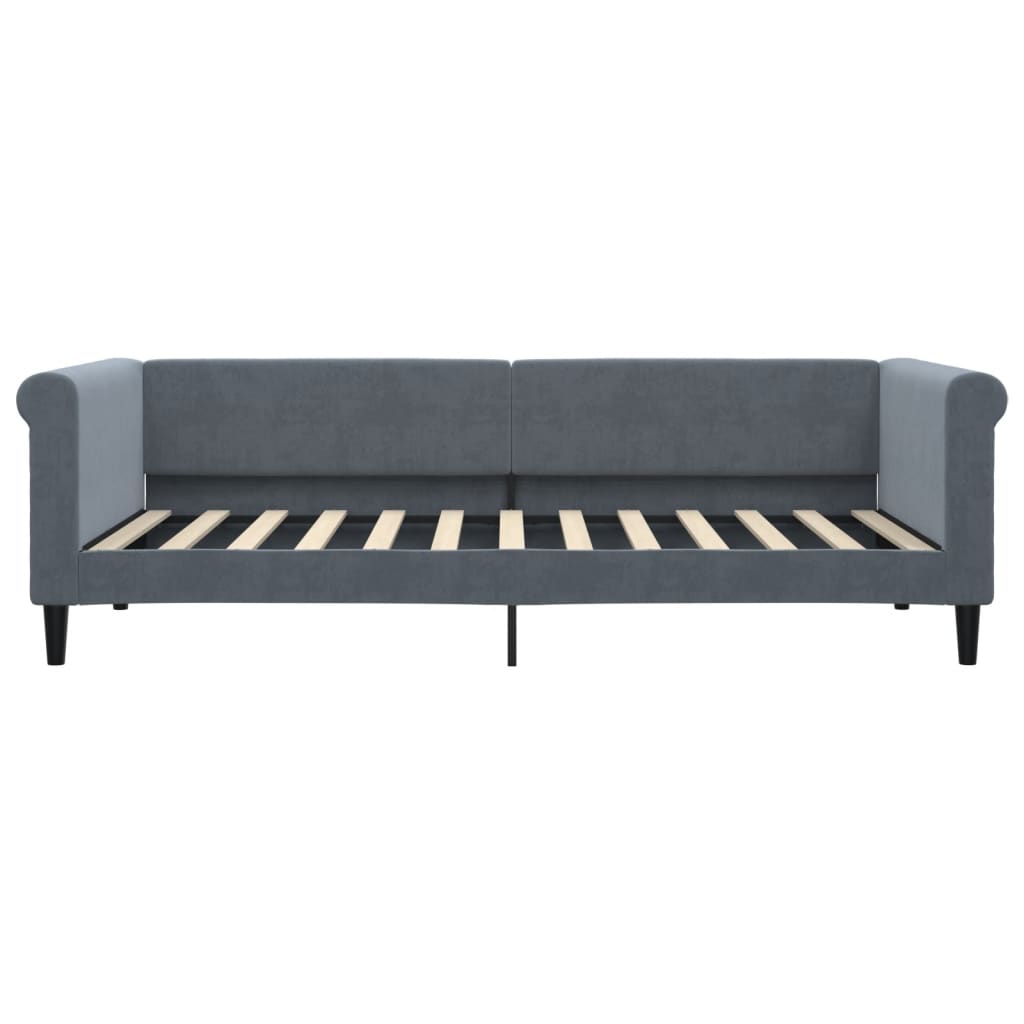 Slaapbank 90x200 cm fluweel donkergrijs is nu te koop bij PeponiXL, paradijselijk wonen!