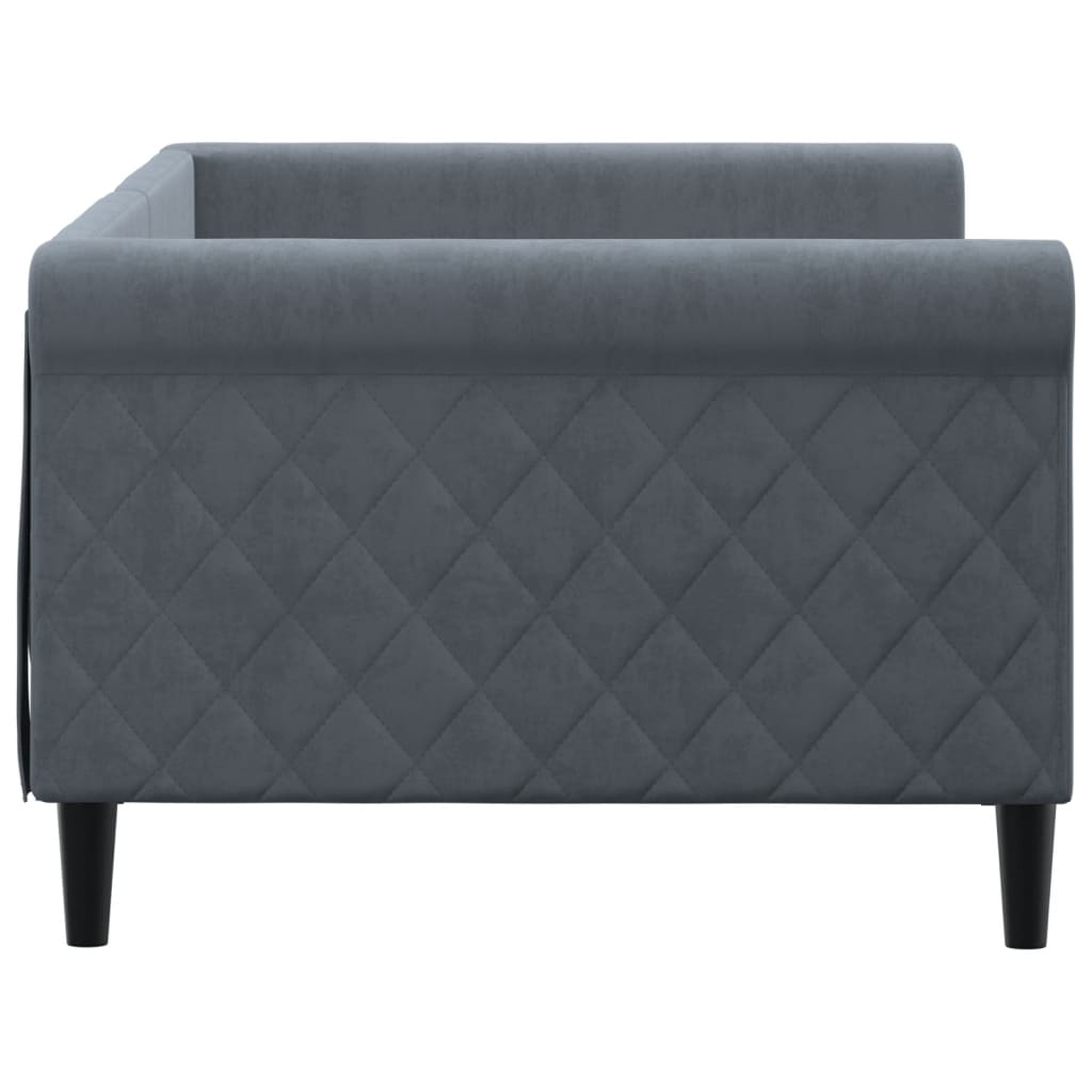 Slaapbank 90x200 cm fluweel donkergrijs is nu te koop bij PeponiXL, paradijselijk wonen!
